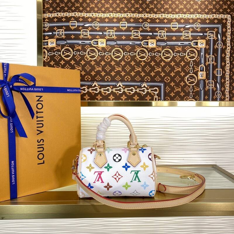 Louis Vuitton Nano Speedy White Multicolor Monogram nano crossbody — Top Quality Replica