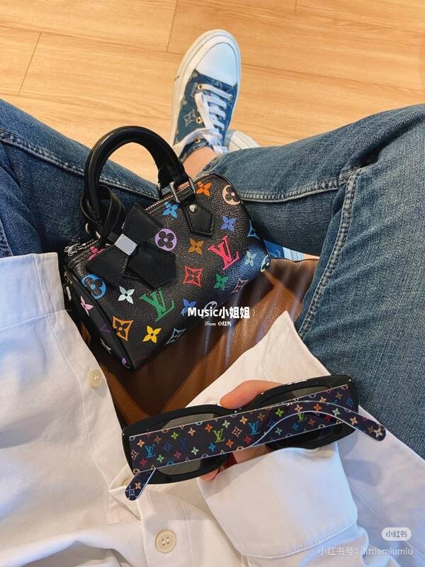 Louis Vuitton Speedy Black Multicolor Monogram mini shoulder — AAA Quality Replica