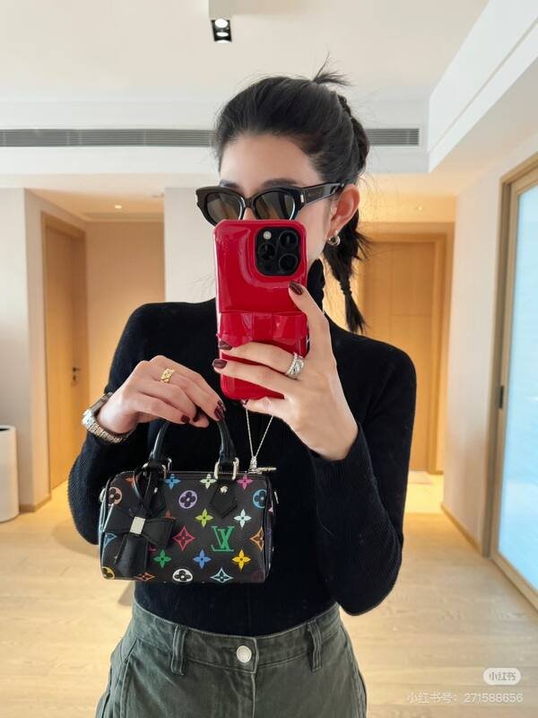 Louis Vuitton Speedy Black Multicolor Monogram mini shoulder — AAA Quality Replica
