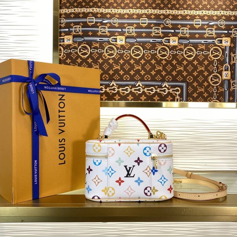 Louis Vuitton Vanity Pouch White Multicolor Monogram crossbody — AAA Quality Replica