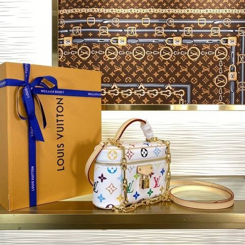 Louis Vuitton Vanity Pouch White Multicolor Monogram crossbody AAA Quality Replica