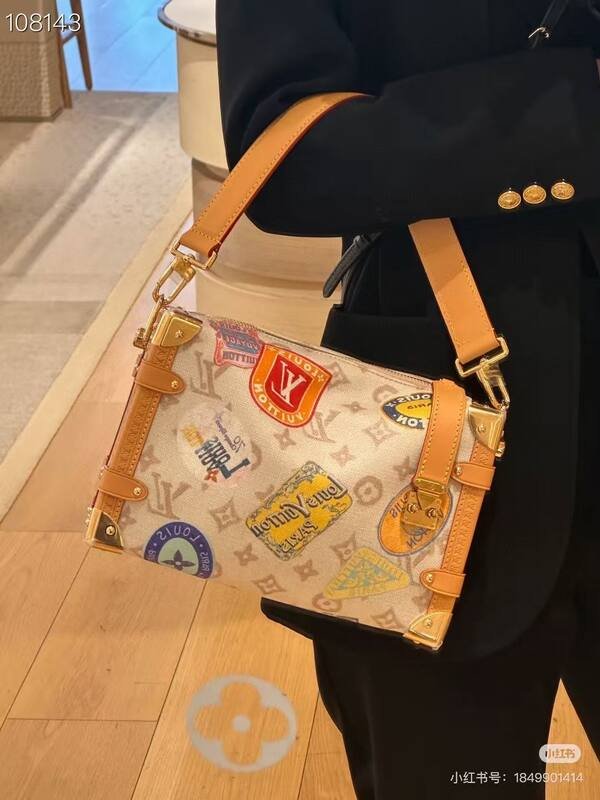 Louis Vuitton Soft Trunk White Monogram with travel stickers crossbody — 1:1 Replica
