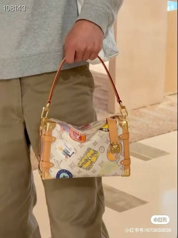 Louis Vuitton Soft Trunk White Monogram with travel stickers crossbody — 1:1 Replica