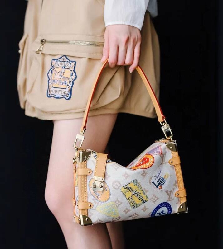 Louis Vuitton Soft Trunk White Monogram with travel stickers crossbody — 1:1 Replica
