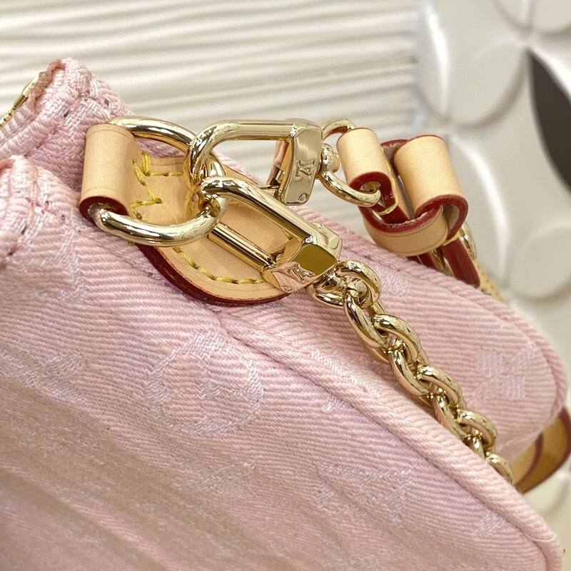 Louis Vuitton M14159 Pink Monogram Denim crossbody — Premium Replica