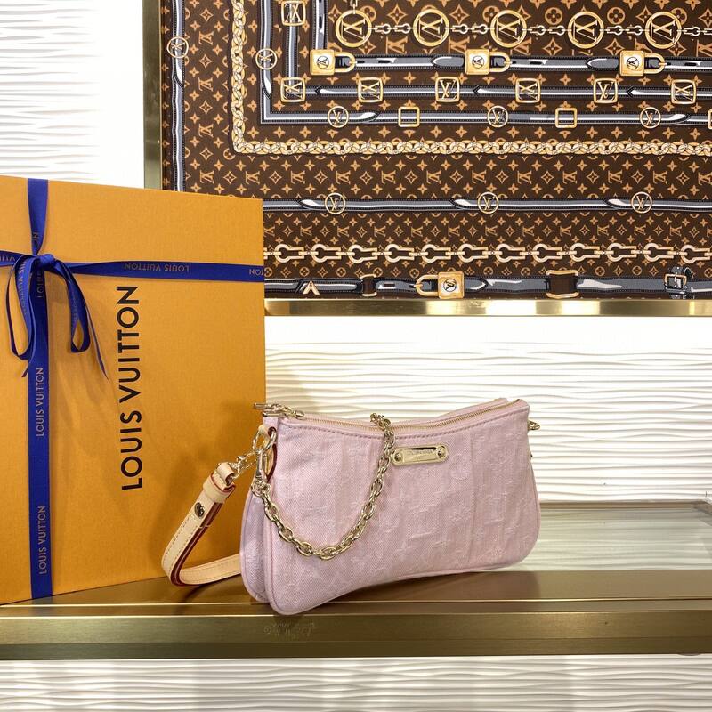 Louis Vuitton M14159 Pink Monogram Denim crossbody — Premium Replica