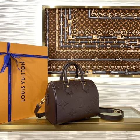 Louis Vuitton Speedy Bandouli re 25 Brown Monogram Empreinte 25 crossbody 1 1 Replica
