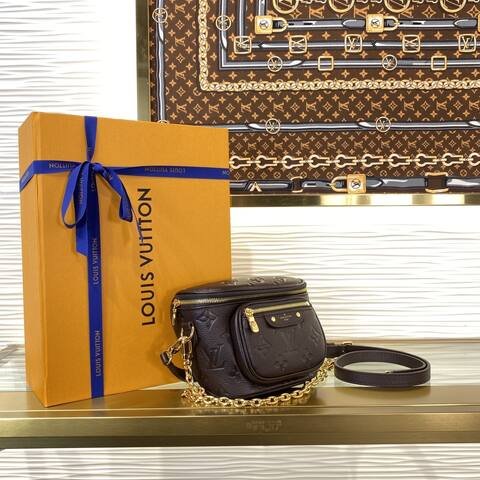 Louis Vuitton Mini Bumbag Black Monogram Empreinte mini crossbody Premium Replica
