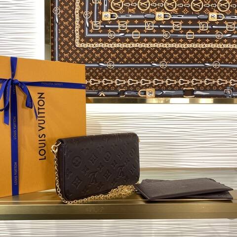 Louis Vuitton F licie Pochette Dark Brown Monogram Empreinte crossbody AAA Quality Replica