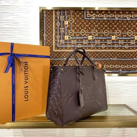 Louis Vuitton OnTheGo MM Dark Brown Monogram Empreinte MM tote AAA Quality Replica