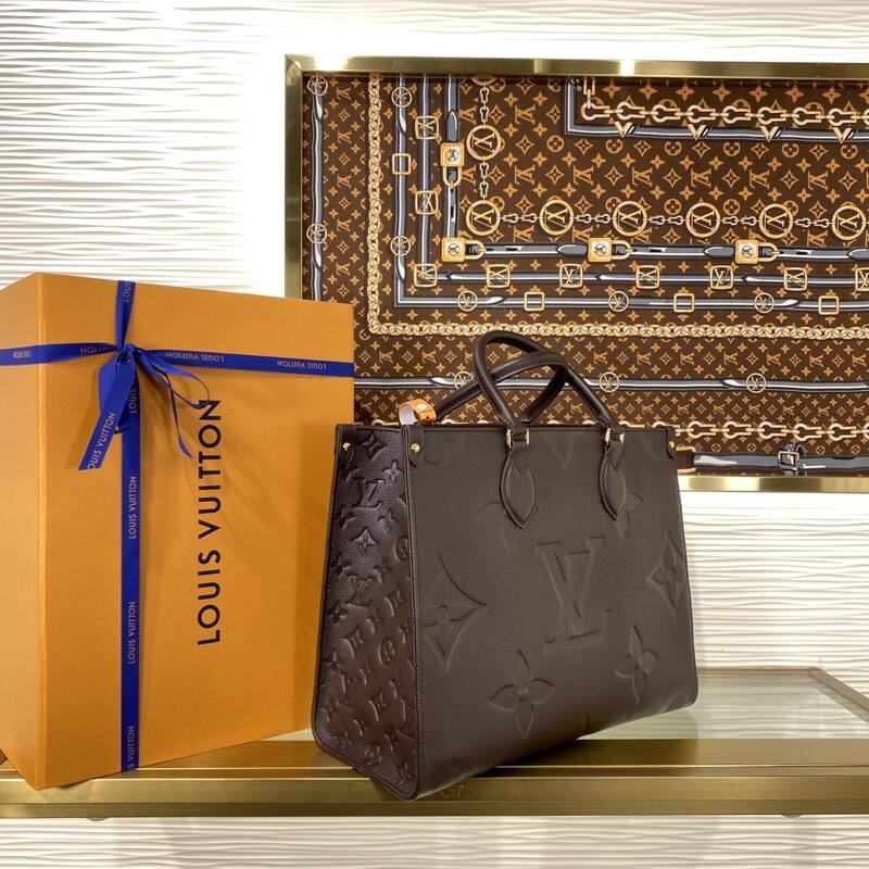 Louis Vuitton OnTheGo MM Dark Brown Monogram Empreinte MM tote — AAA Quality Replica