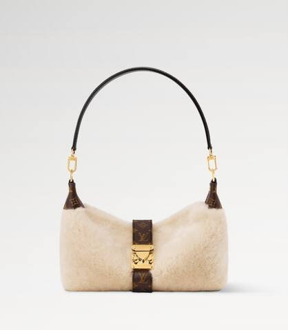 Louis Vuitton Diane Cream shearling with Monogram shoulder Premium Replica