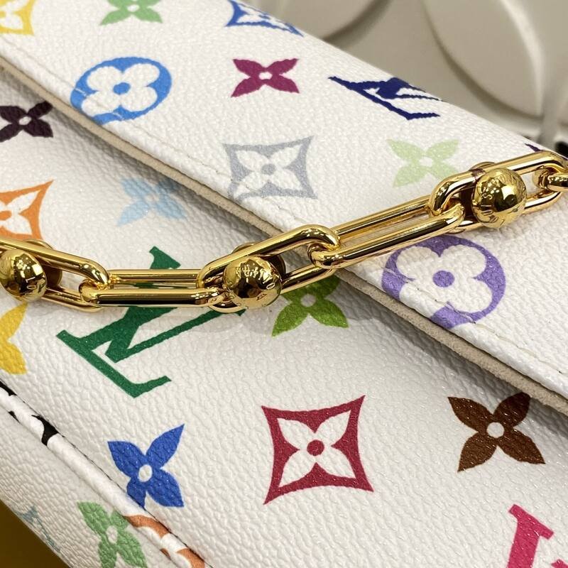 Louis Vuitton Wallet On Chain Ivy White Multicolor Monogram crossbody — Top Quality Replica