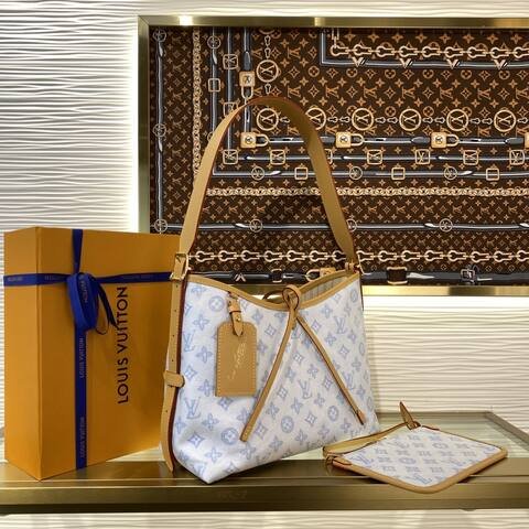 Louis Vuitton CarryAll Monogram Bleu Courrier shoulder 1 1 Replica