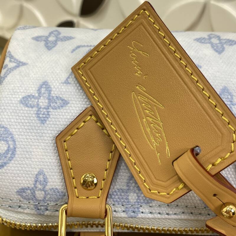 Louis Vuitton Nano Speedy White Blue Monogram nano crossbody — Top Quality Replica