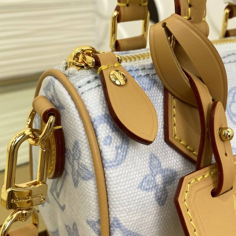 Louis Vuitton Nano Speedy White Blue Monogram nano crossbody — Top Quality Replica