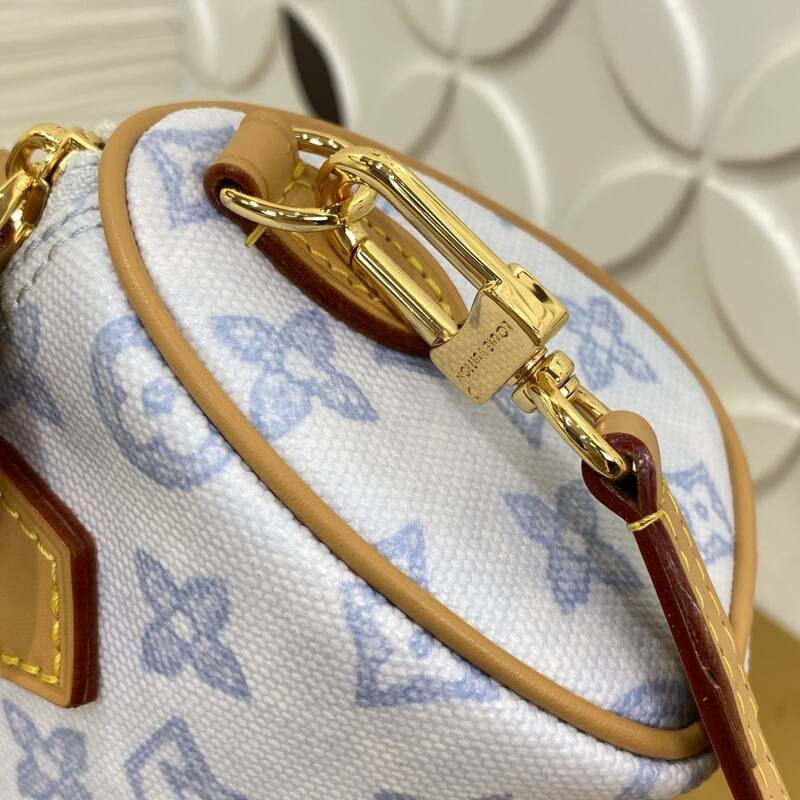 Louis Vuitton Nano Speedy White Blue Monogram nano crossbody — Top Quality Replica