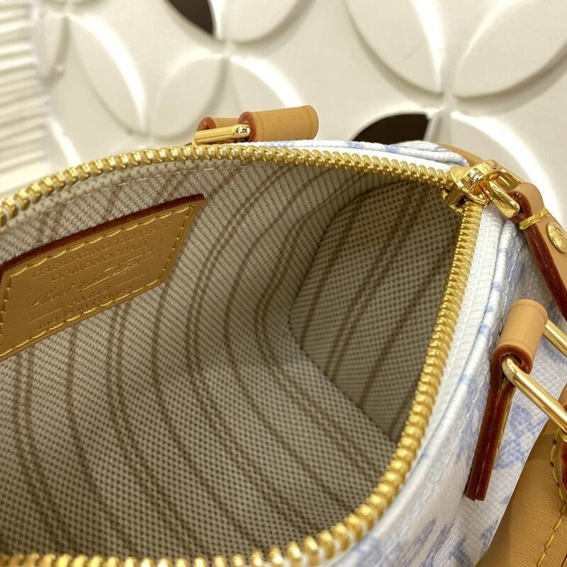 Louis Vuitton Nano Speedy White Blue Monogram nano crossbody — Top Quality Replica