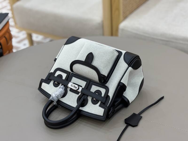 Hermes Cargo Ecru Black canvas and leather everyday — Top Quality Replica