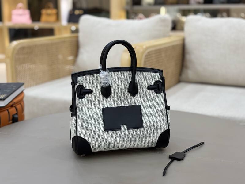 Hermes Cargo Ecru Black canvas and leather everyday — Top Quality Replica