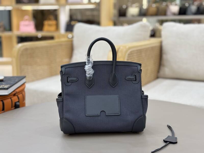 Hermes Cargo Birkin Navy canvas with leather trim everyday — Top Quality Replica