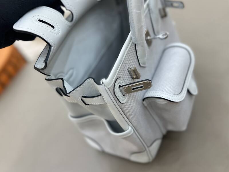 Hermes Birkin Cargo Light Grey Canvas everyday — Premium Replica