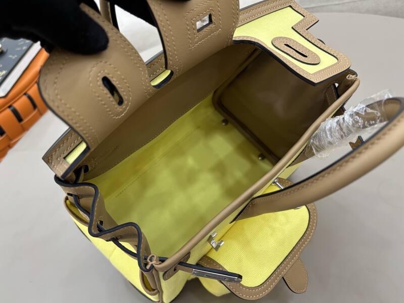 Hermes Cargo Birkin 25 Yellow canvas with tan leather everyday — 1:1 Replica