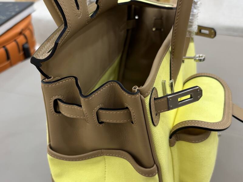 Hermes Cargo Birkin 25 Yellow canvas with tan leather everyday — 1:1 Replica