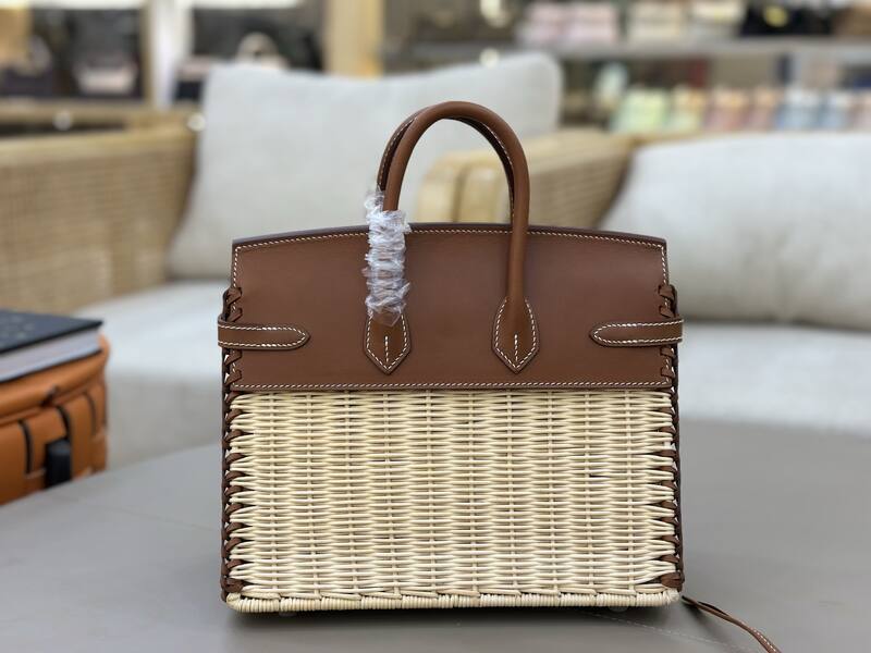 Hermes Birkin Picnic Brown and Natural Woven tote — Top Quality Replica