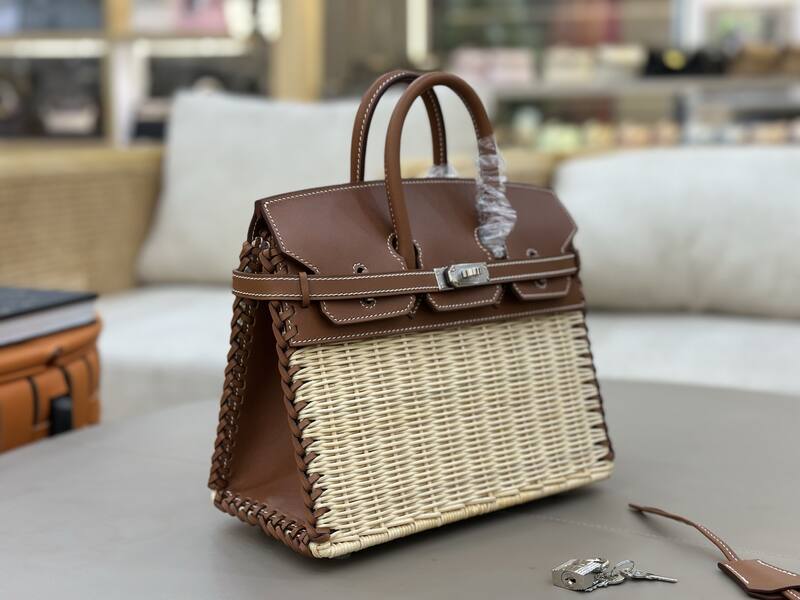 Hermes Birkin Picnic Brown and Natural Woven tote — Top Quality Replica