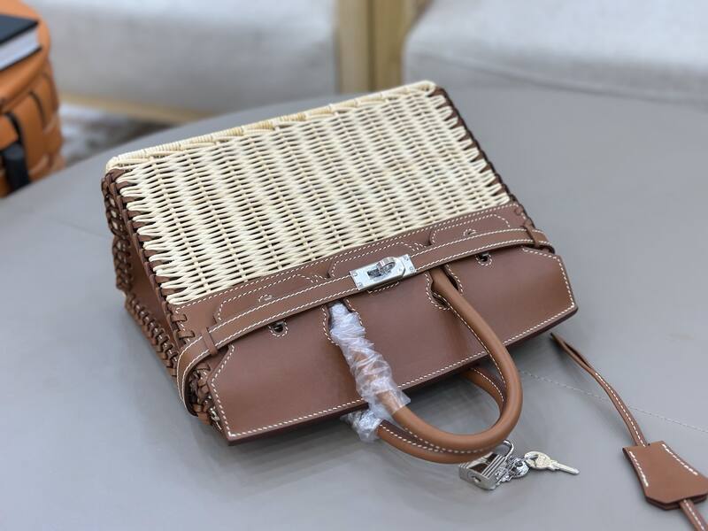 Hermes Birkin Picnic Brown and Natural Woven tote — Top Quality Replica