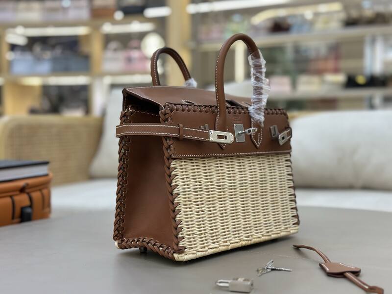 Hermes Birkin Picnic Brown and Natural Woven tote — Top Quality Replica
