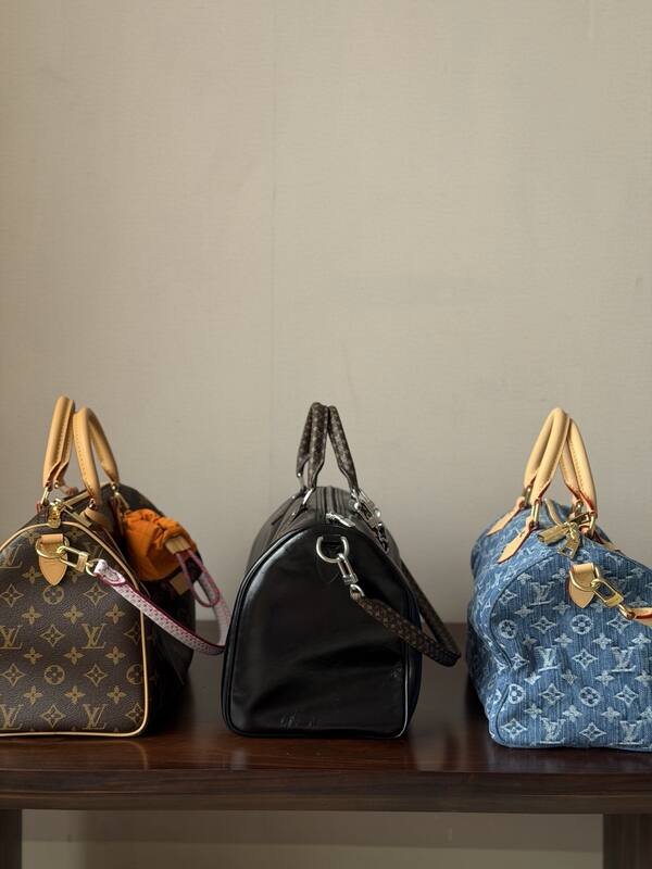 Louis Vuitton Speedy Soft 30 Blue Monogram Denim 30 everyday — Premium Replica