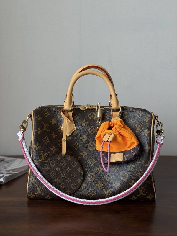 Louis Vuitton Speedy Soft 30 Blue Monogram Denim 30 everyday — Premium Replica