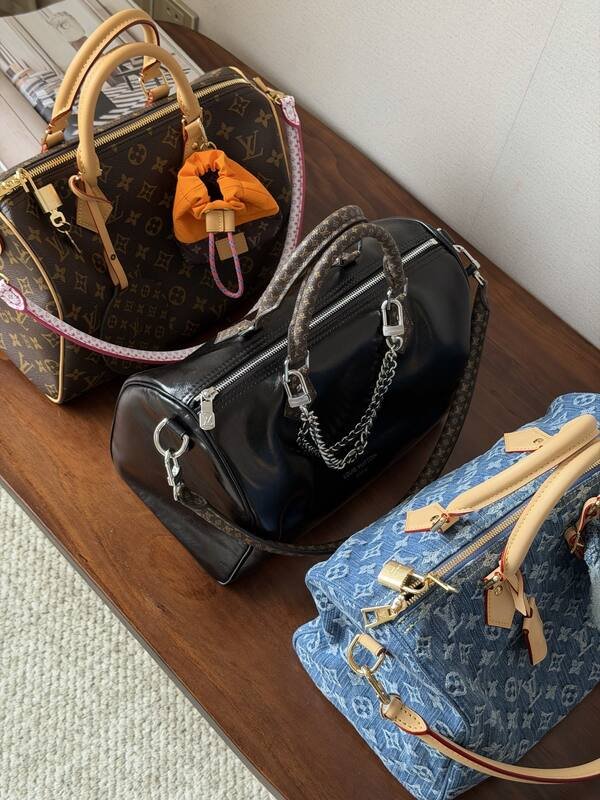 Louis Vuitton Speedy Soft 30 Blue Monogram Denim 30 everyday — Premium Replica