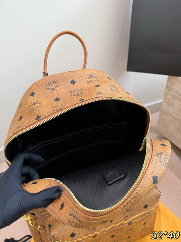 MCM Stark Cognac Visetos 32*40cm backpack — Top Quality Replica