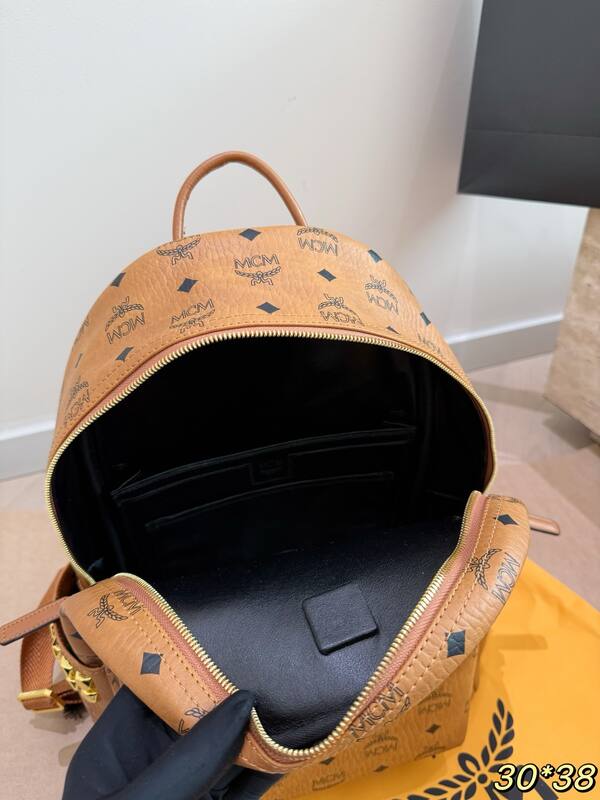 MCM Stark Cognac Visetos 30*38cm backpack — AAA Quality Replica
