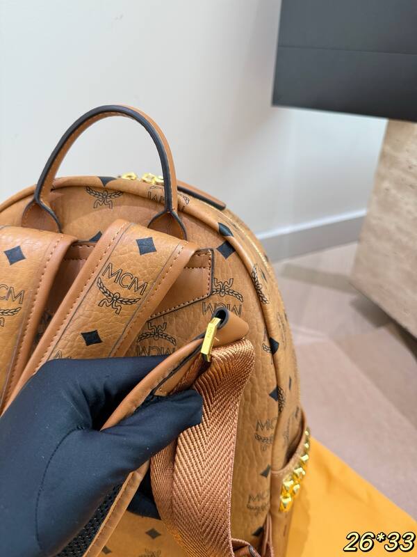 MCM Stark Cognac Visetos 26*33cm backpack — 1:1 Replica