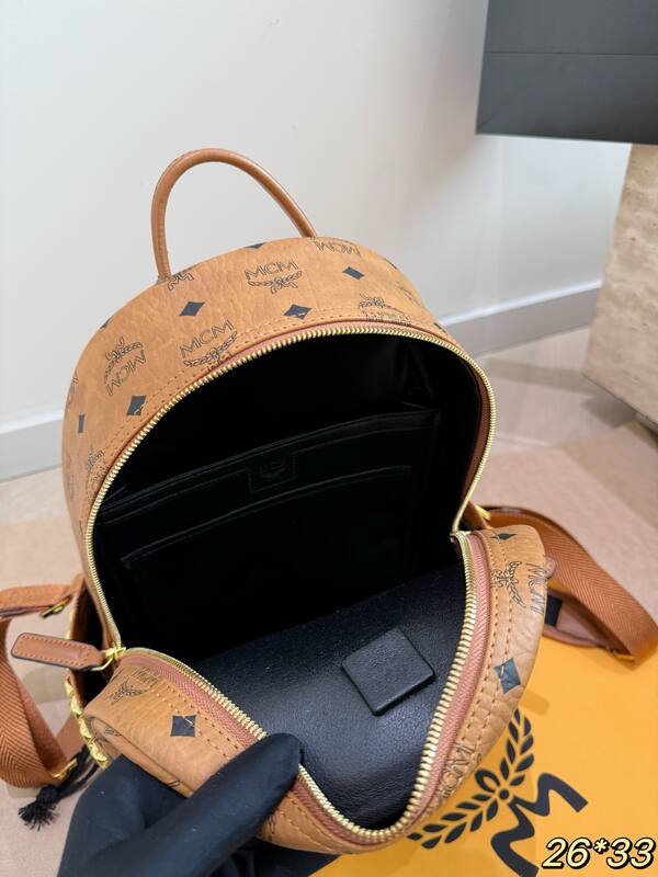 MCM Stark Cognac Visetos 26*33cm backpack — 1:1 Replica