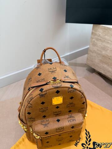 MCM Stark Cognac Visetos 21 27cm backpack Premium Replica