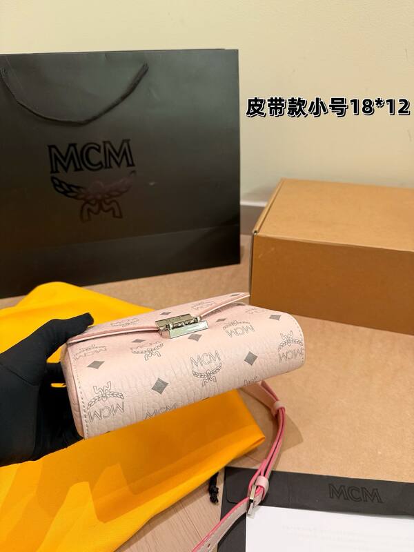 MCM Pink Visetos Monogram 23*13cm crossbody — 1:1 Replica