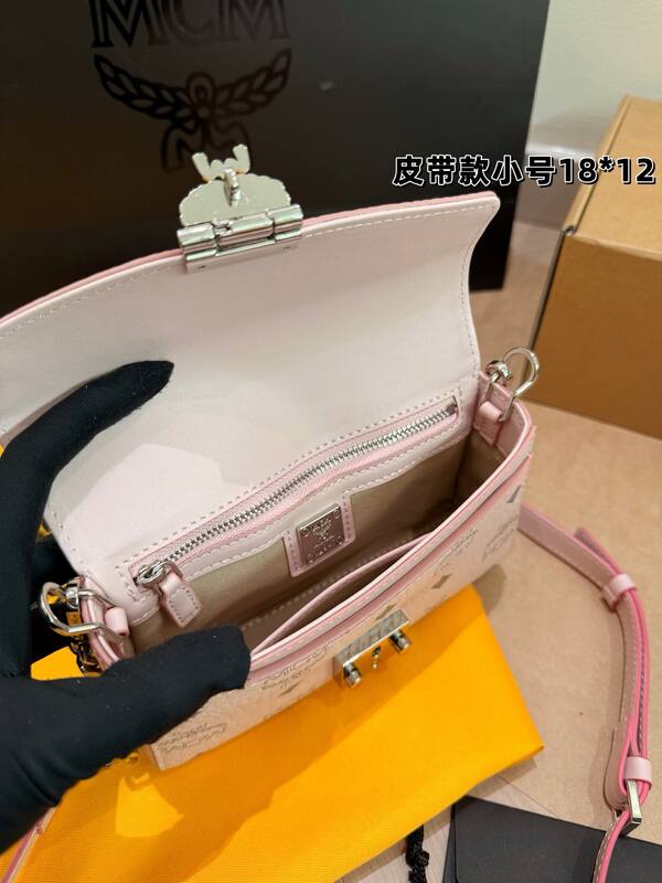 MCM Pink Visetos Monogram 23*13cm crossbody — 1:1 Replica