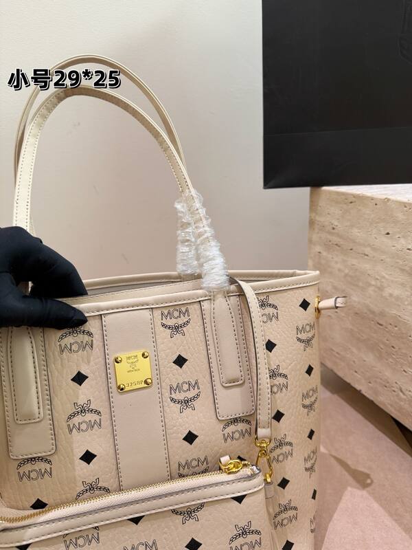 MCM Toni Beige Visetos 36*28cm tote — Premium Replica