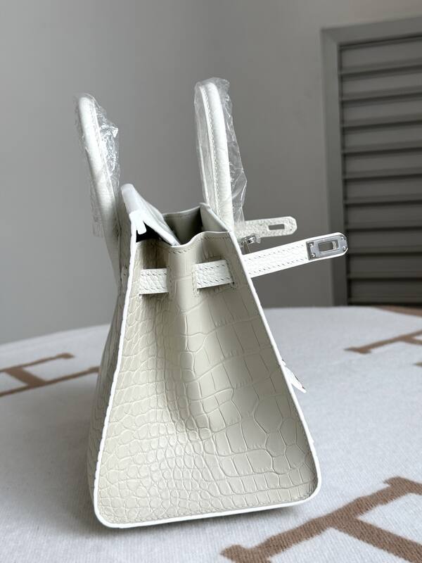 Hermes Birkin White croc-embossed leather everyday — AAA Quality Replica