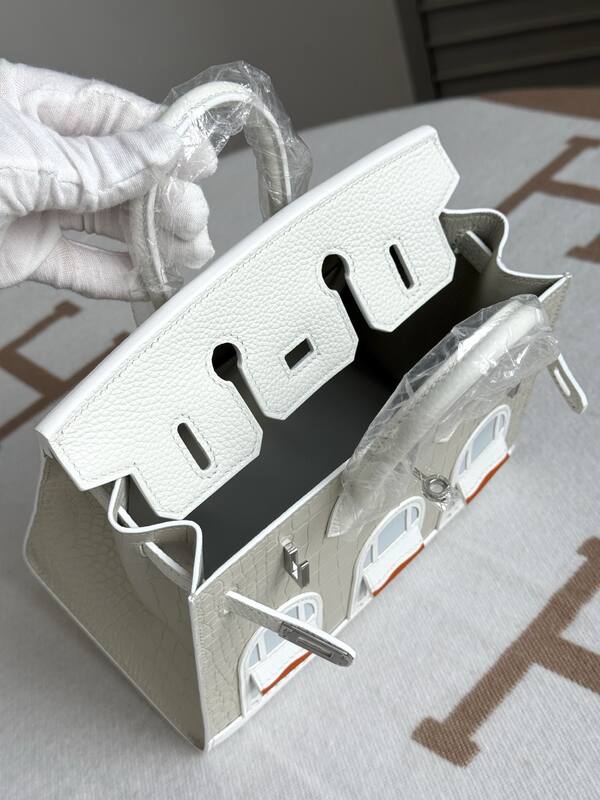 Hermes Birkin White croc-embossed leather everyday — AAA Quality Replica