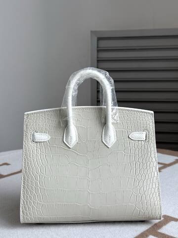 Hermes Birkin 20 White matte crocodile 20cm handbag AAA Quality Replica