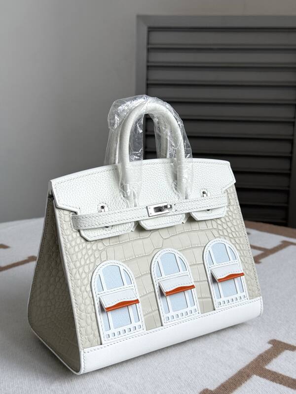 Hermes Birkin 20 White matte crocodile handbag — AAA Quality Replica