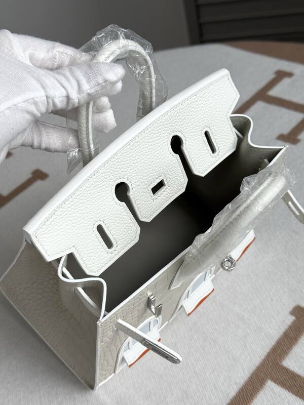 Hermes Birkin 20 White matte crocodile handbag — Top Quality Replica