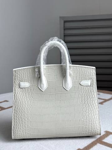 Hermes Birkin 20 White matte crocodile 20cm handbag Top Quality Replica