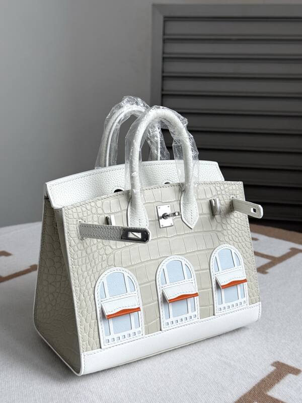 Hermes Birkin 20 White matte crocodile handbag — Top Quality Replica